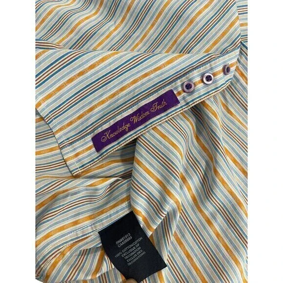 Robert Graham Mens Shirt Striped Button Front Long Sleeve Size Small - Picture 7 of 8